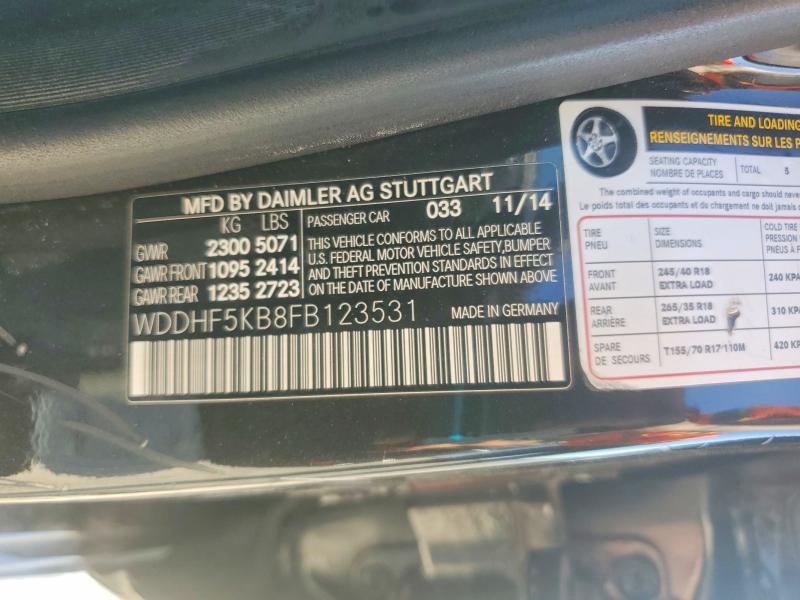 2015 Mercedes-benz E მანქანა იყიდება აუქციონზე, vin: WDDHF5KB8FB123531, აუქციონის ნომერი: 79212855