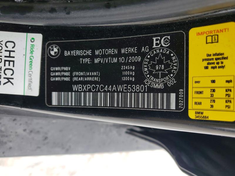 Aukcja sprzedaży 2010 Bmw X3, vin: WBXPC7C44AWE53801, numer aukcji: 75751495