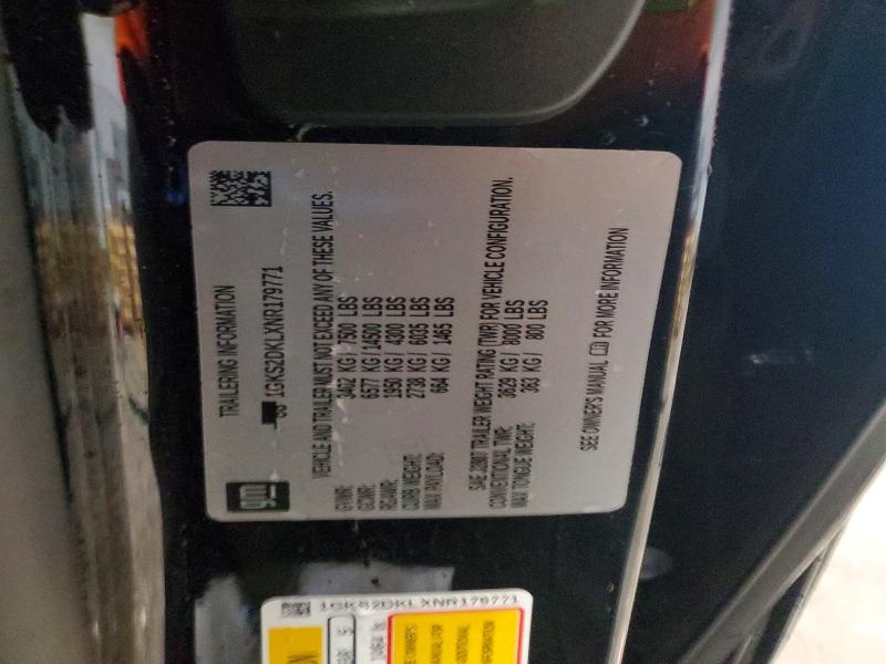 78603075 :رقم المزاد ، 1GKS2DKLXNR179771 vin ، 2022 Gmc Yukon مزاد بيع