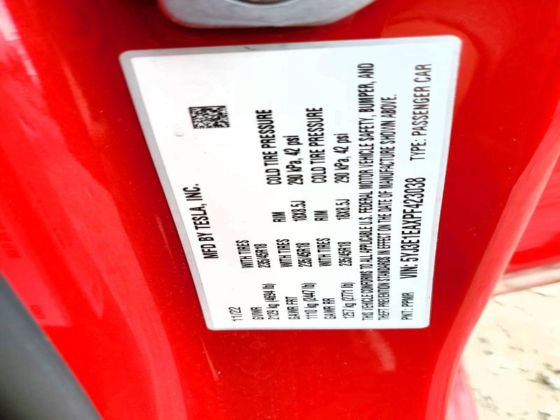 76410895 :رقم المزاد ، 5YJ3E1EAXPF423038 vin ، 2023 Tesla Model 3 مزاد بيع