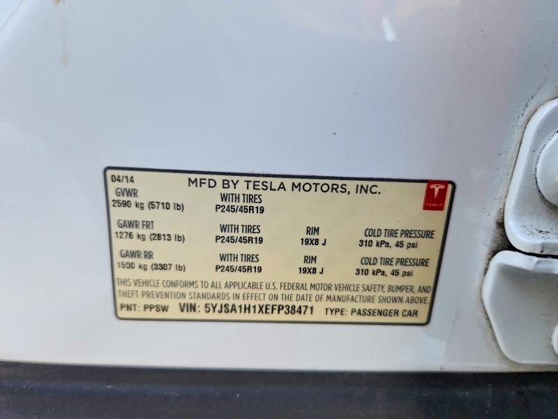 Aukcja sprzedaży 2014 Tesla Model S, vin: 5YJSA1H1XEFP38471, numer aukcji: 75853755