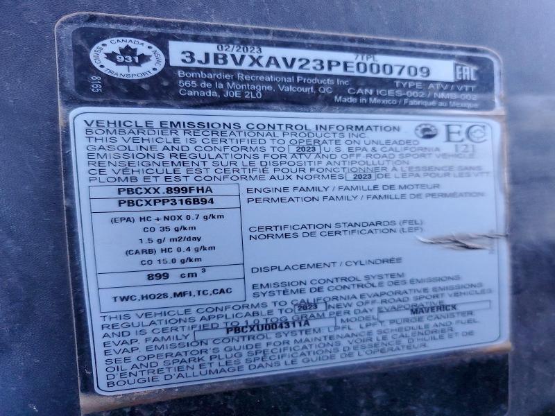 Aukcja sprzedaży 2023 Canam Maverick X, vin: 3JBVXAV23PE000709, numer aukcji: 73512135