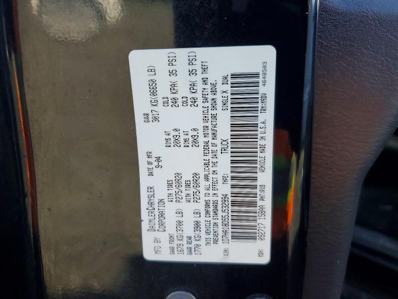 77131765 :رقم المزاد ، 1D7HA18D55J532994 vin ، 2005 Dodge Ram 1500 مزاد بيع