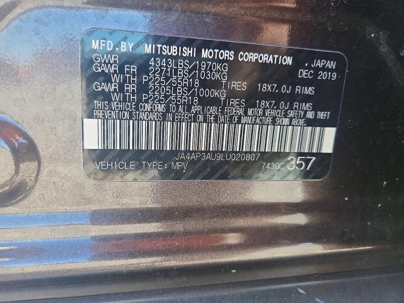 Продаж на аукціоні авто 2020 Mitsubishi Outlander Sport, vin: JA4AP3AU9LU020807, номер лоту: 79030495