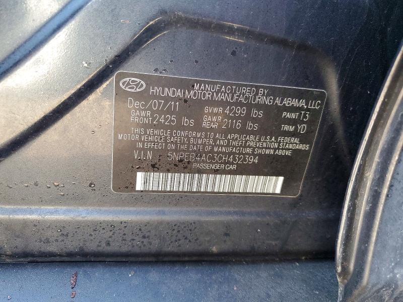 Aukcja sprzedaży 2012 Hyundai Sonata, vin: 5NPEB4AC3CH432394, numer aukcji: 77393155
