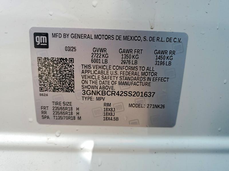 Продаж на аукціоні авто 2025 Chevrolet Blazer, vin: 3GNKBCR42SS201637, номер лоту: 79266875