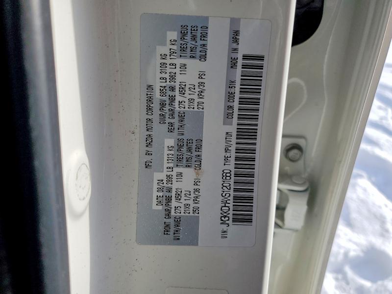 76822535 :رقم المزاد ، JM3KKDHAXS1201660 vin ، 2025 Mazda Cx-90 مزاد بيع