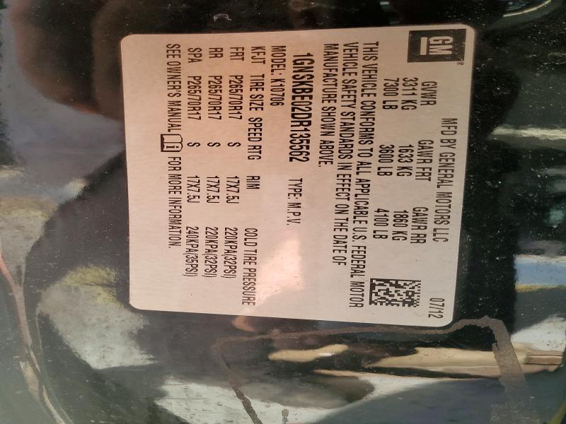 76805105 :رقم المزاد ، 1GNSKBE02DR135562 vin ، 2013 Chevrolet Tahoe مزاد بيع
