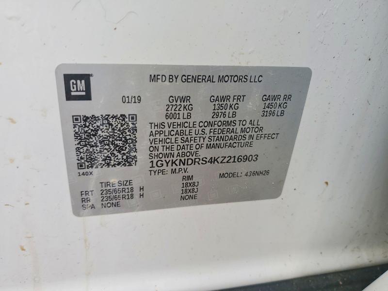 Продаж на аукціоні авто 2019 Cadillac Xt5, vin: 1GYKNDRS4KZ216903, номер лоту: 78217775