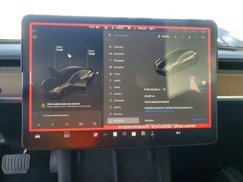 Продажа на аукционе авто 2023 Tesla Model 3, vin: 5YJ3E1EA1PF453075, номер лота: 75049395