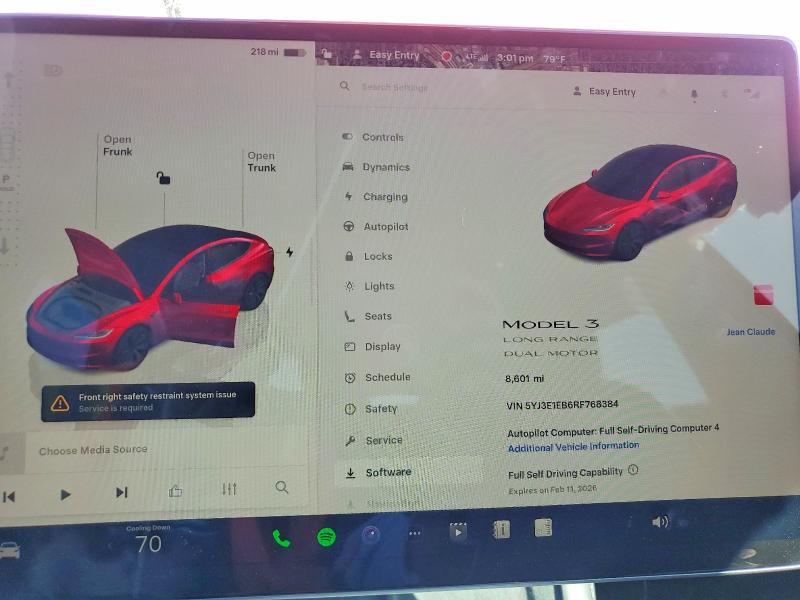 Aukcja sprzedaży 2024 Tesla Model 3, vin: 5YJ3E1EB6RF768384, numer aukcji: 76230715