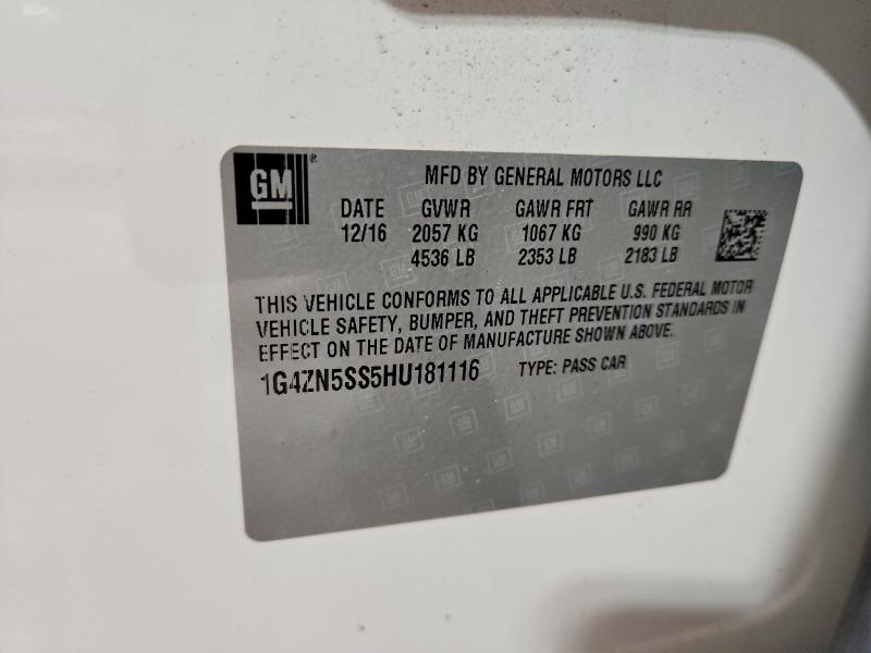 2017 Buick Lacrosse მანქანა იყიდება აუქციონზე, vin: 1G4ZN5SS5HU181116, აუქციონის ნომერი: 79278515