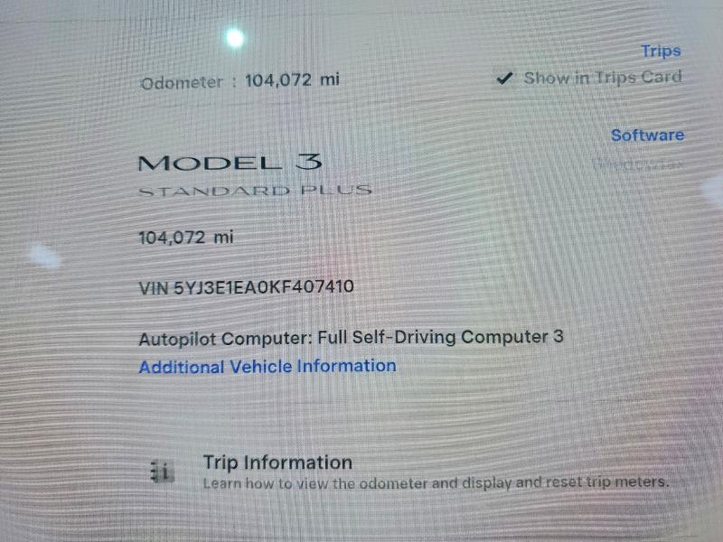 78478995 :رقم المزاد ، 5YJ3E1EA0KF407410 vin ، 2019 Tesla Model 3 مزاد بيع