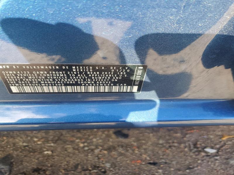 2020 Volkswagen Jetta მანქანა იყიდება აუქციონზე, vin: 3VWCB7BU6LM031302, აუქციონის ნომერი: 77313415