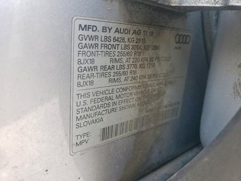 2019 Audi Q7 მანქანა იყიდება აუქციონზე, vin: WA1LHAF74KD021519, აუქციონის ნომერი: 76834295
