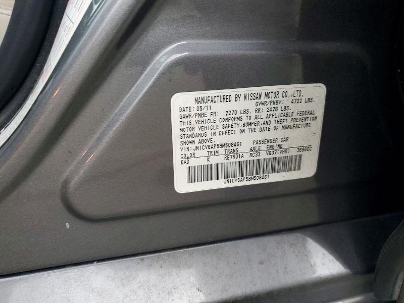 Aukcja sprzedaży 2011 Infiniti G37 Sedan, vin: JN1CV6AP5BM508461, numer aukcji: 78776265