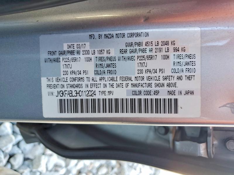 Aukcja sprzedaży 2017 Mazda Cx-5, vin: JM3KFABL3H0112024, numer aukcji: 76521075