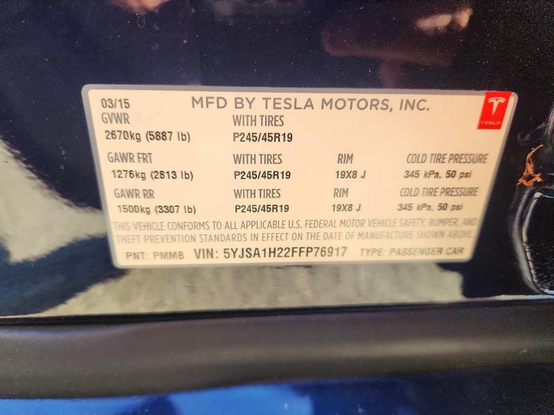Aukcja sprzedaży 2015 Tesla Model S, vin: 5YJSA1H22FFP76917, numer aukcji: 76621115