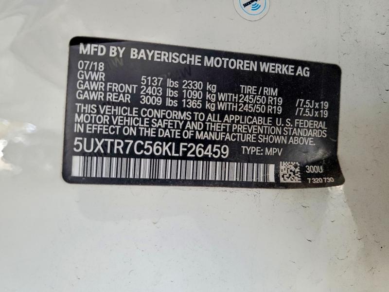 Aukcja sprzedaży 2019 Bmw X3, vin: 5UXTR7C56KLF26459, numer aukcji: 78554225