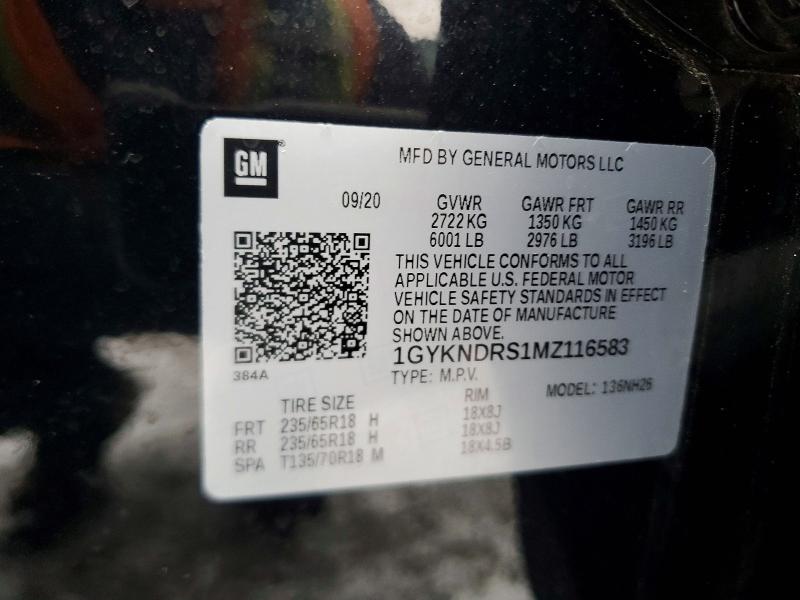 78420125 :رقم المزاد ، 1GYKNDRS1MZ116583 vin ، 2021 Cadillac Xt5 مزاد بيع