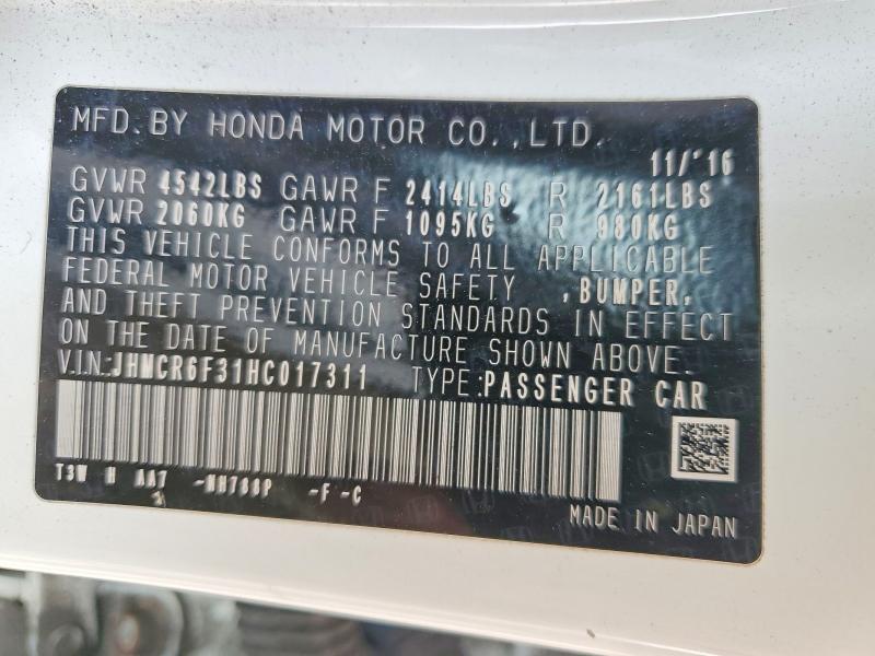 Aukcja sprzedaży 2017 Honda Accord, vin: JHMCR6F31HC017311, numer aukcji: 77987535