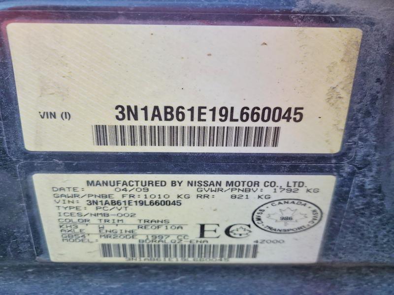 76664885 :رقم المزاد ، 3N1AB61E19L660045 vin ، 2009 Nissan Sentra مزاد بيع