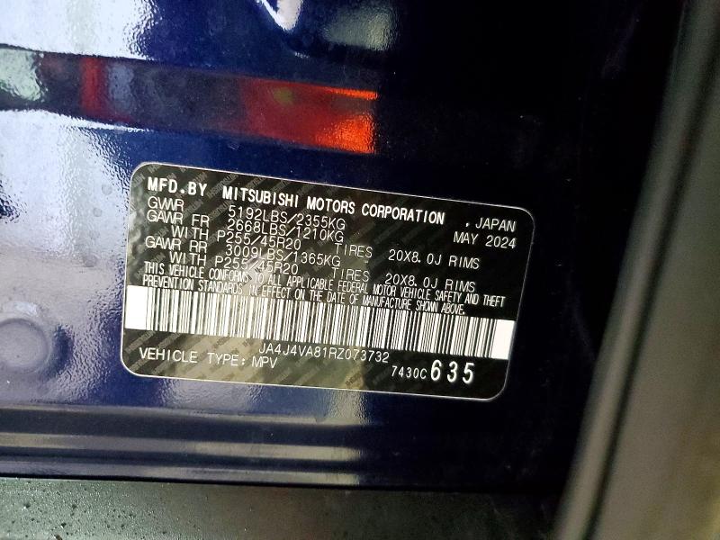 Продаж на аукціоні авто 2024 Mitsubishi Outlander, vin: JA4J4VA81RZ073732, номер лоту: 77631245