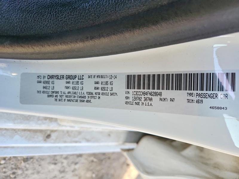 2015 Chrysler 200 მანქანა იყიდება აუქციონზე, vin: 1C3CCCAB4FN628648, აუქციონის ნომერი: 76600145