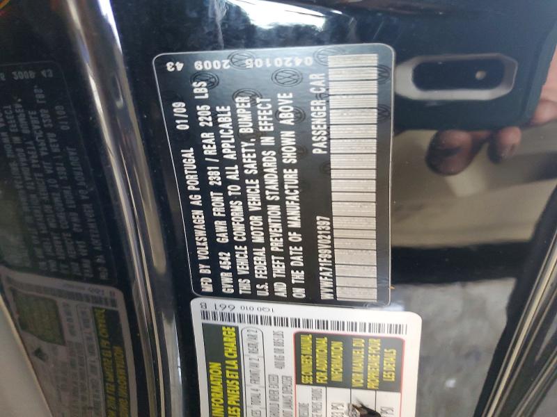 77796255 :رقم المزاد ، WVWFA71F99V021397 vin ، 2009 Volkswagen Eos Lux مزاد بيع