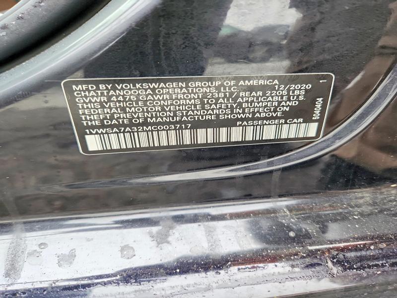 Продаж на аукціоні авто 2021 Volkswagen Passat, vin: 1VWSA7A32MC003717, номер лоту: 77692095