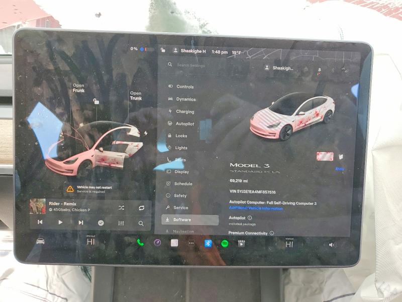 75040565 :رقم المزاد ، 5YJ3E1EA4MF857516 vin ، 2021 Tesla Model 3 مزاد بيع