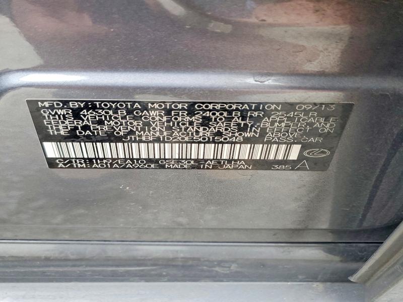Aukcja sprzedaży 2014 Lexus Is, vin: JTHBF1D20E5015048, numer aukcji: 77144905