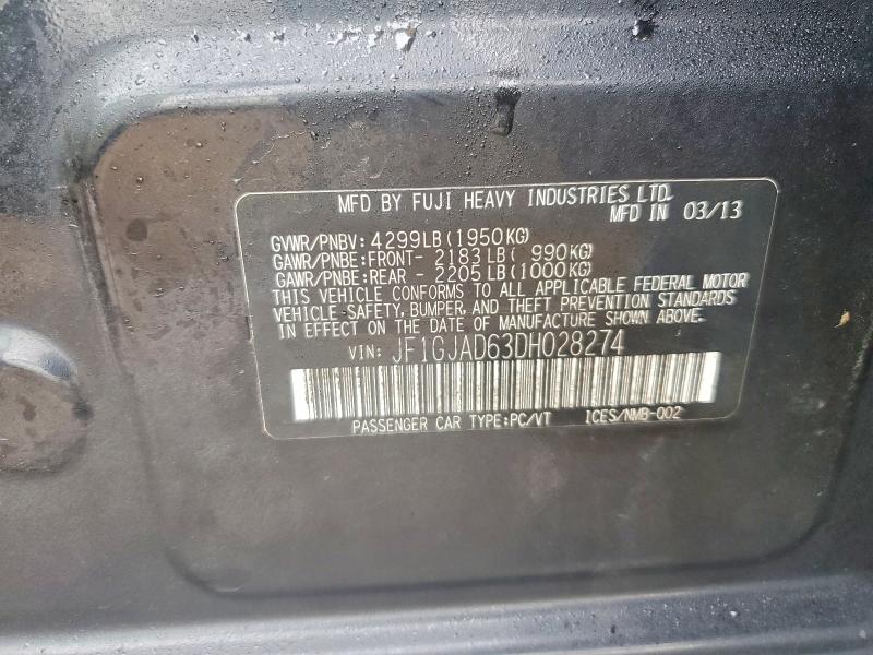 Продажа на аукционе авто 2013 Subaru Impreza, vin: JF1GJAD63DH028274, номер лота: 76810115