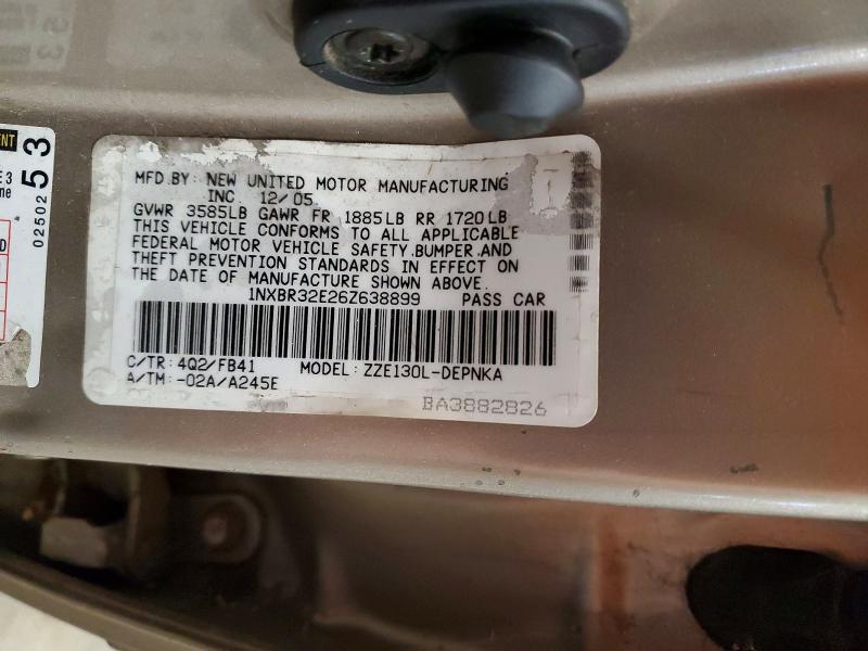 Продажа на аукционе авто 2006 Toyota Corolla, vin: 1NXBR32E26Z638899, номер лота: 77953165