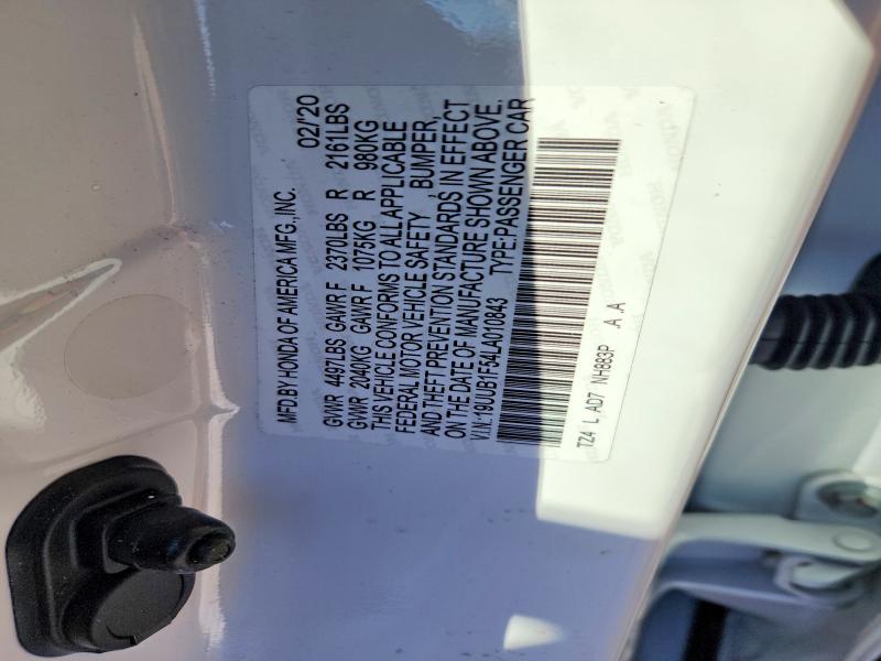 Aukcja sprzedaży 2020 Acura Tlx, vin: 19UUB1F54LA010843, numer aukcji: 75397945