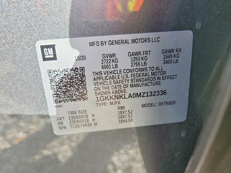 Aukcja sprzedaży 2021 Gmc Acadia, vin: 1GKKNKLA0MZ132336, numer aukcji: 78235685