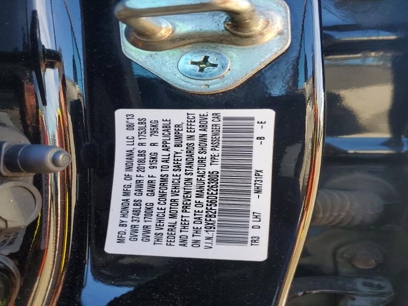 Продажа на аукционе авто 2013 Honda Civic, vin: 19XFB2F56DE263805, номер лота: 78291195