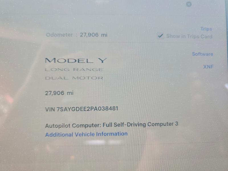 77785425 :رقم المزاد ، 7SAYGDEE2PA038481 vin ، 2023 Tesla Model Y مزاد بيع