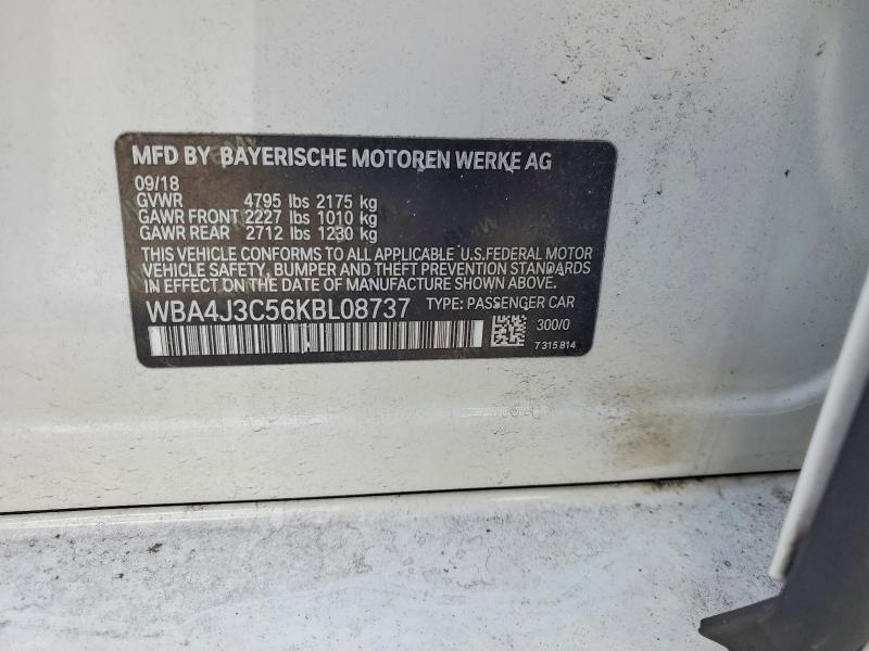 Aukcja sprzedaży 2019 Bmw 430xi, vin: WBA4J3C56KBL08737, numer aukcji: 74344435