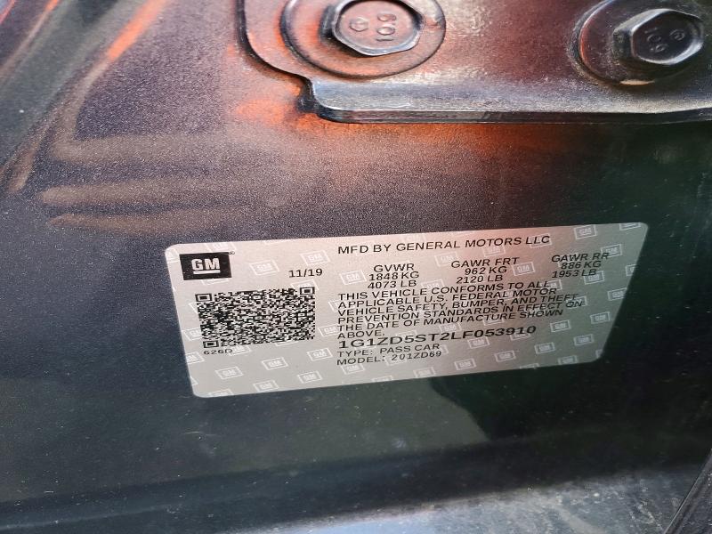 78160615 :رقم المزاد ، 1G1ZD5ST2LF053910 vin ، 2020 Chevrolet Malibu Lt مزاد بيع