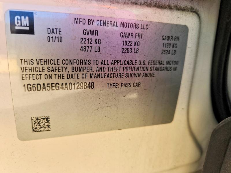 2010 Cadillac Cts მანქანა იყიდება აუქციონზე, vin: 1G6DA5EG4A0129848, აუქციონის ნომერი: 78731415