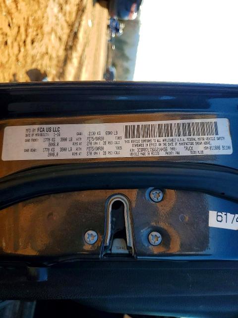 76761355 :رقم المزاد ، 3C6RR7LT3GG214456 vin ، 2016 Ram 1500 مزاد بيع
