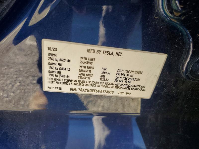 77354045 :رقم المزاد ، 7SAYGDEE5PA174510 vin ، 2023 Tesla Model Y مزاد بيع