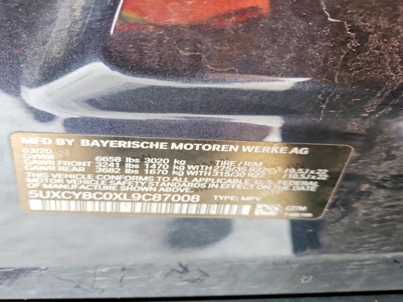 2020 Bmw X6 მანქანა იყიდება აუქციონზე, vin: 5UXCY8C0XL9C87008, აუქციონის ნომერი: 75387505