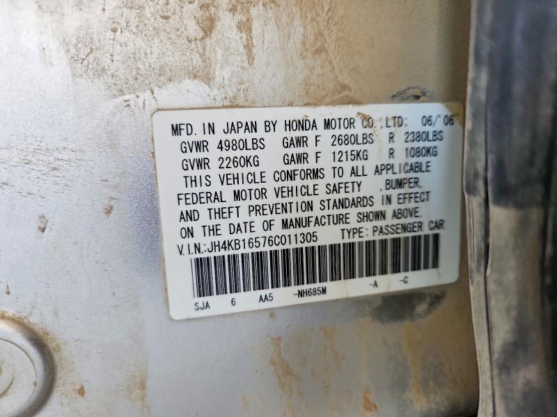 77539845 :رقم المزاد ، JH4KB16576C011305 vin ، 2006 Acura Rl مزاد بيع