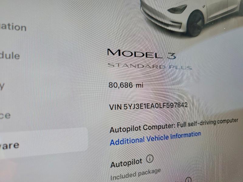 Продаж на аукціоні авто 2020 Tesla 3, vin: 5YJ3E1EA0LF597842, номер лоту: 78904175