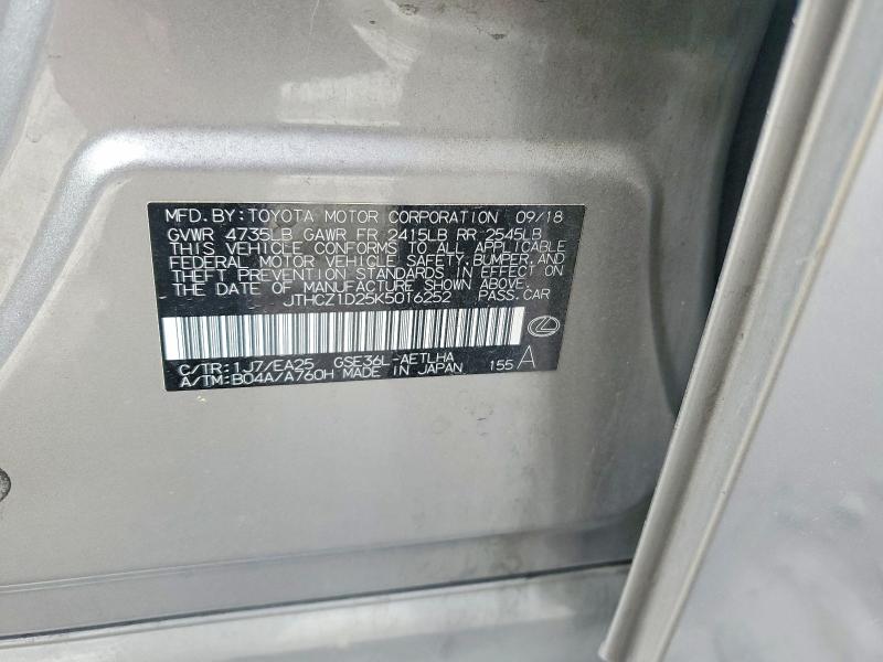Aukcja sprzedaży 2019 Lexus Is 350, vin: JTHCZ1D25K5016252, numer aukcji: 77357795