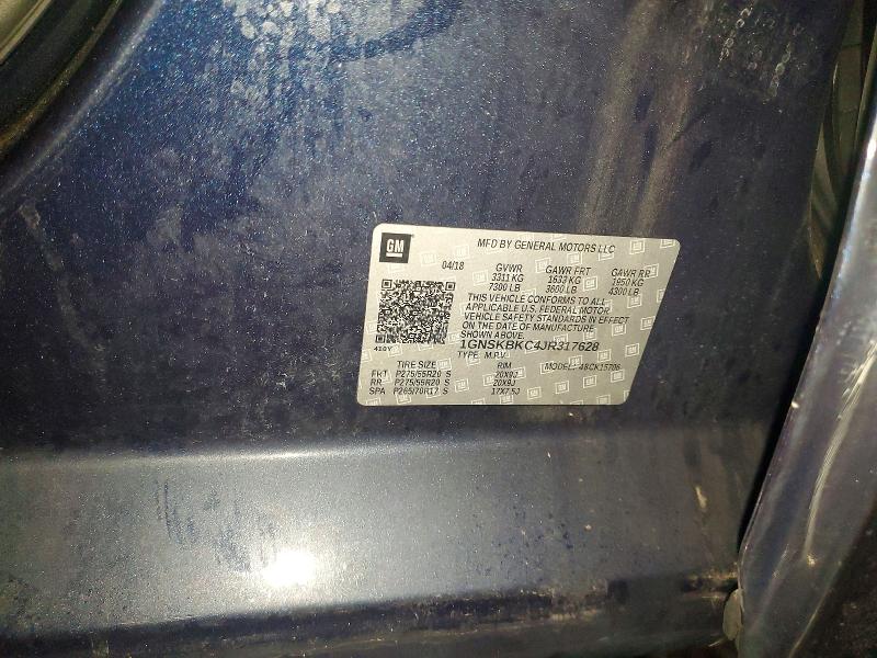 Aukcja sprzedaży 2018 Chevrolet Tahoe, vin: 1GNSKBKC4JR317628, numer aukcji: 74793545