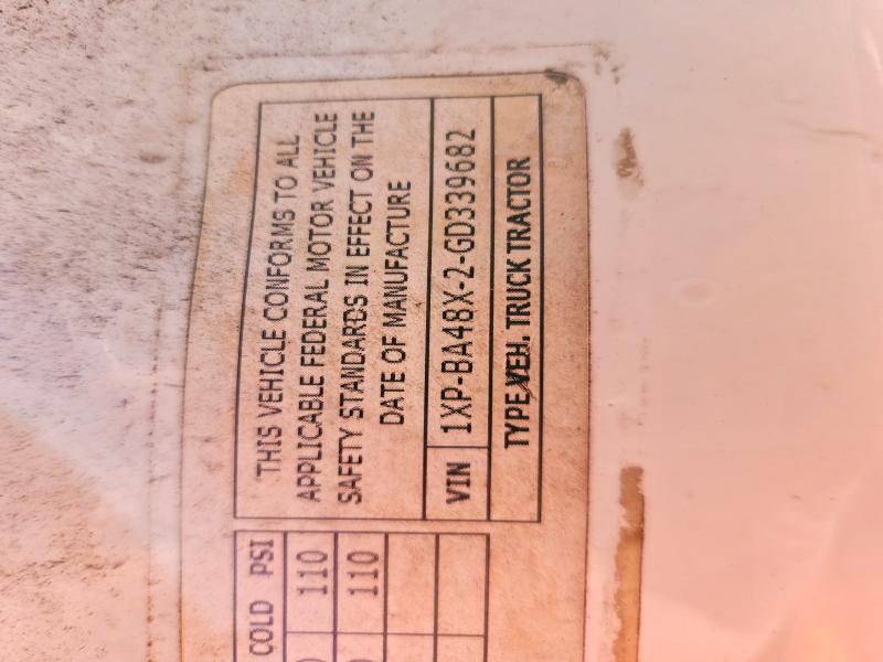 77495635 :رقم المزاد ، 1XPBA48X2GD339682 vin ، 2016 Peterbilt Tractor 579 مزاد بيع