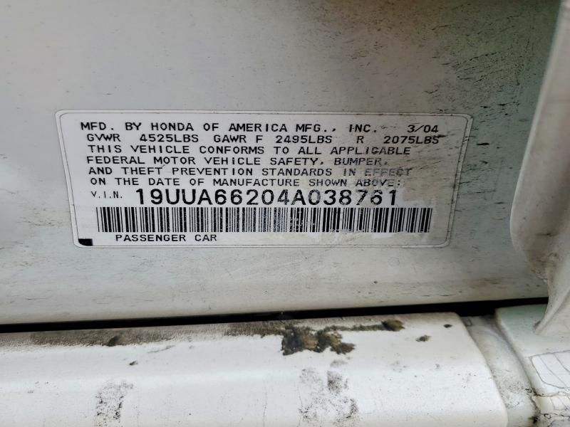 76543515 :رقم المزاد ، 19UUA66204A038761 vin ، 2004 Acura Tl مزاد بيع